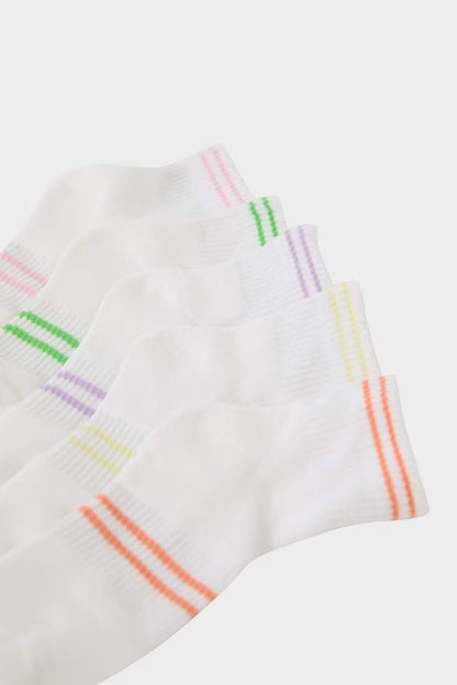 Girl 5 Piece Short Socks - -
