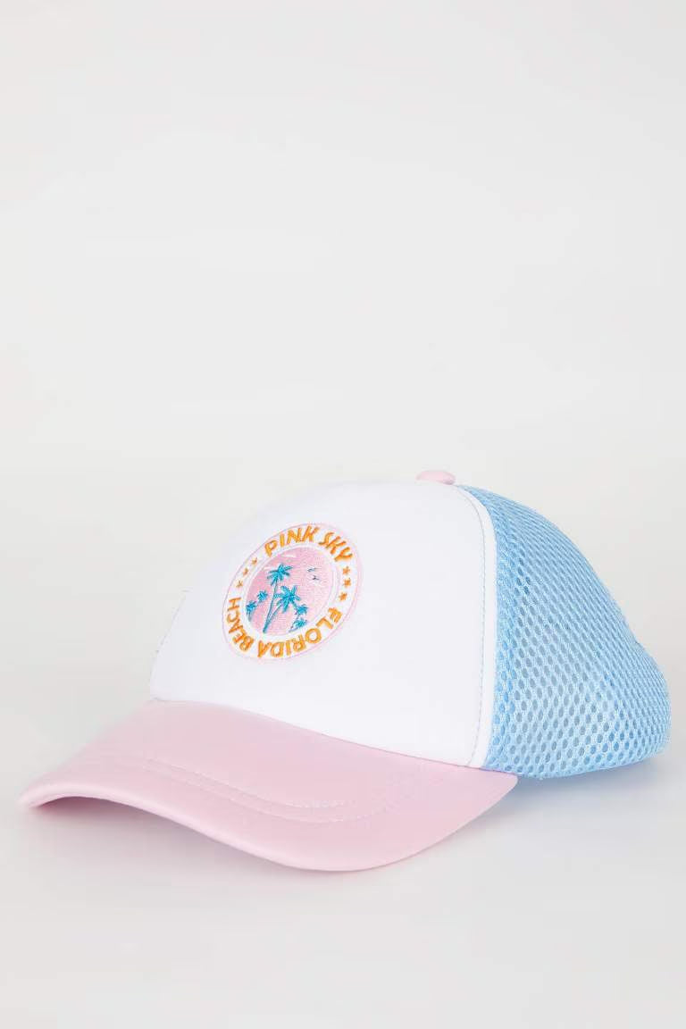 Girl Gabardine Embroidered Hat - -