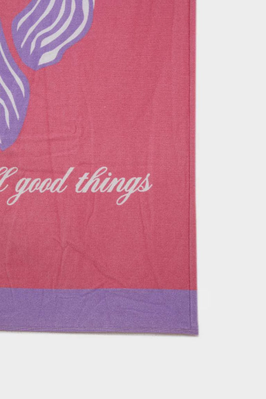 Girl Slogan Printed Cotton Towel - -