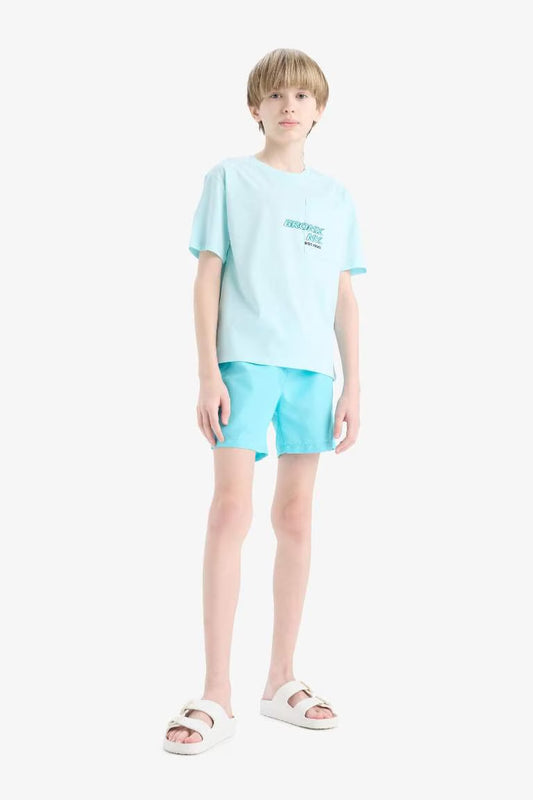 Boy Regular Fit Basic Swim Shorts - -