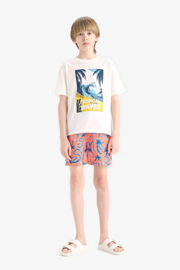 Boy Regular Fit Floral Swim Shorts - -