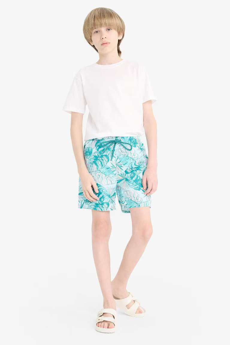 Boy Regular Fit Floral Swim Shorts - -