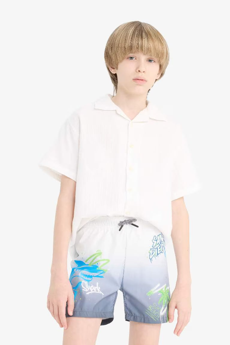 Boy Regular Fit Swim Shorts - - Heather