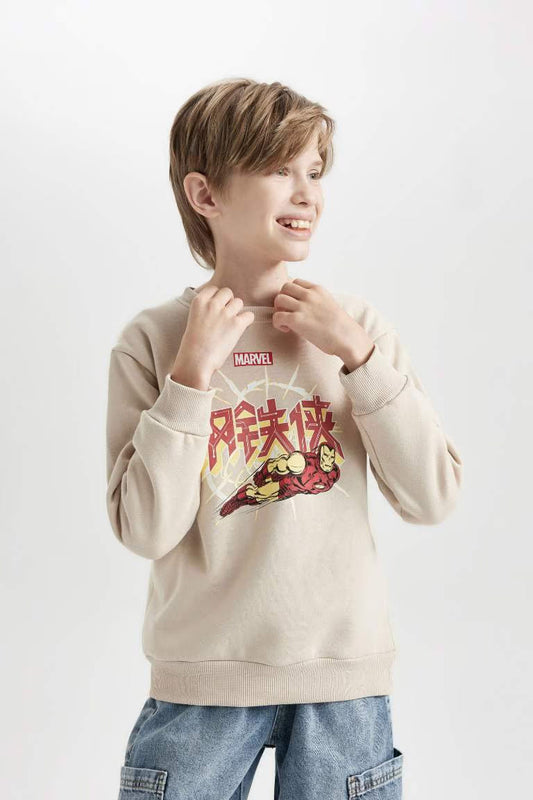 Boy Marvel Comics Regular Fit Crew Neck Thick Sweatshirt - -