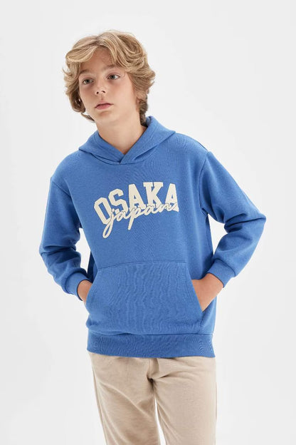 Boy Printed Hooded Sweatshirt - -