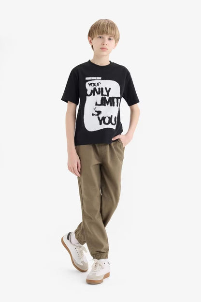 Boy Jogger Leg Gabardine Trousers - -