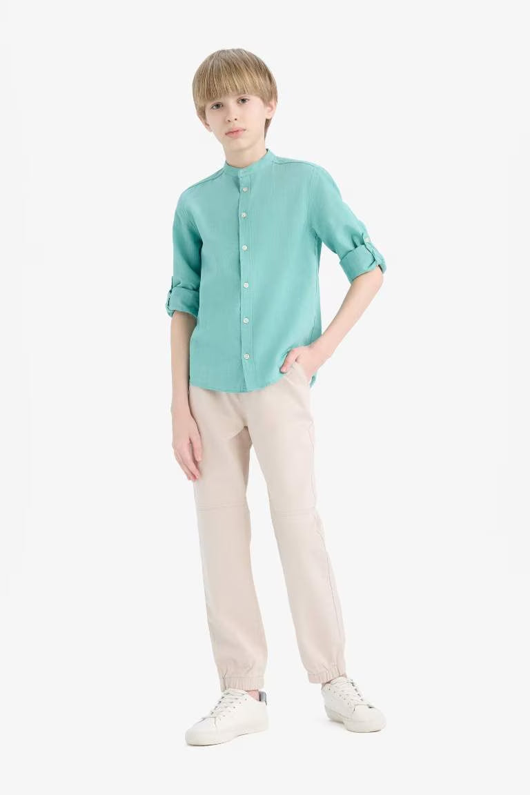 Boy Standard Leg Gabardine Joggers - -