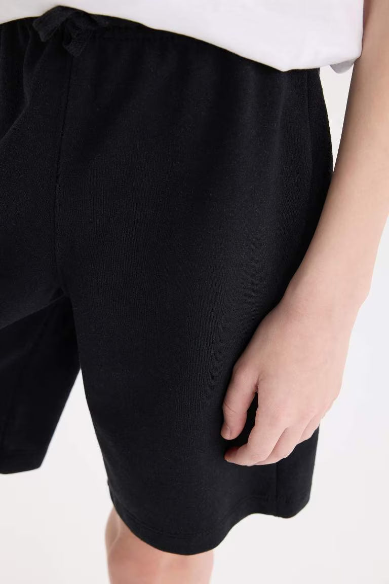 Boy Flexible Waist Shorts - - Black