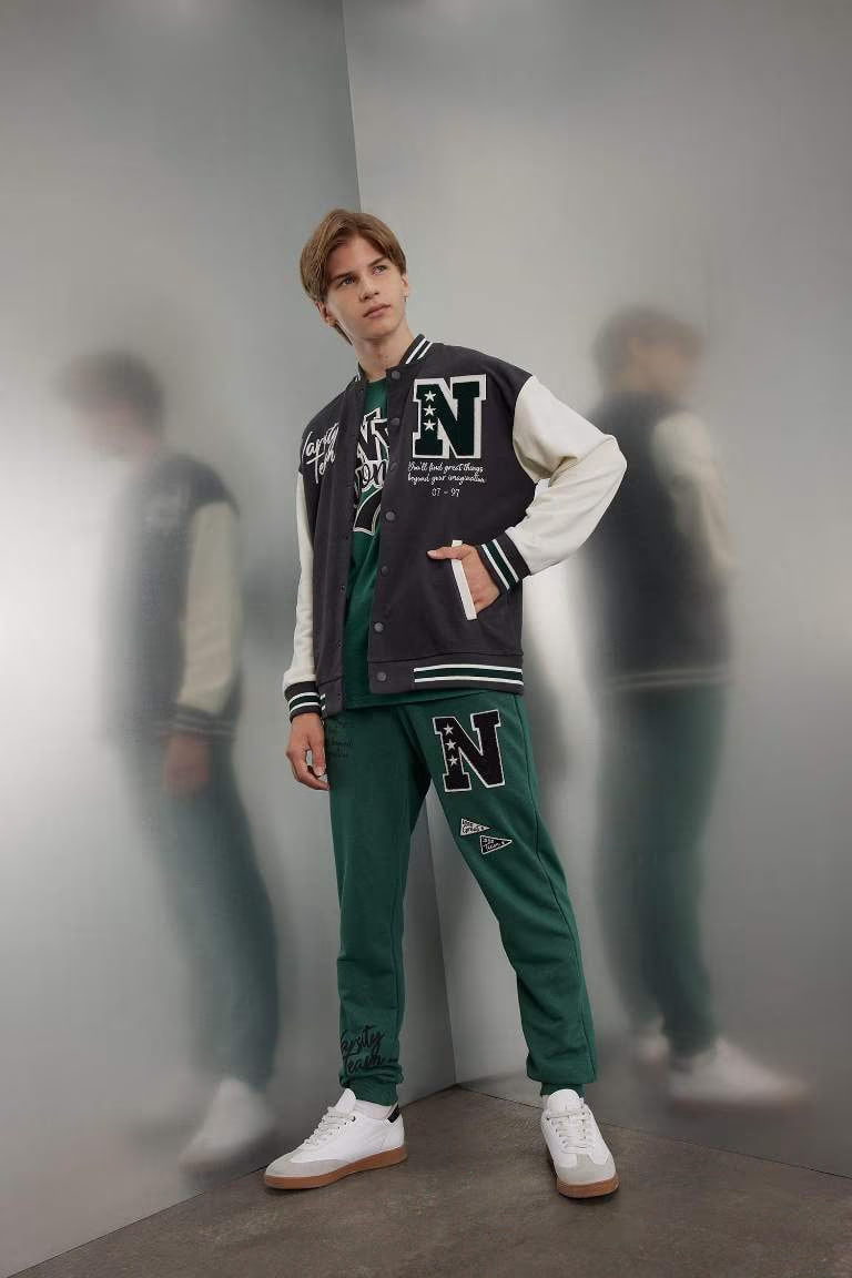 Boy Printed School Sweatpants - -