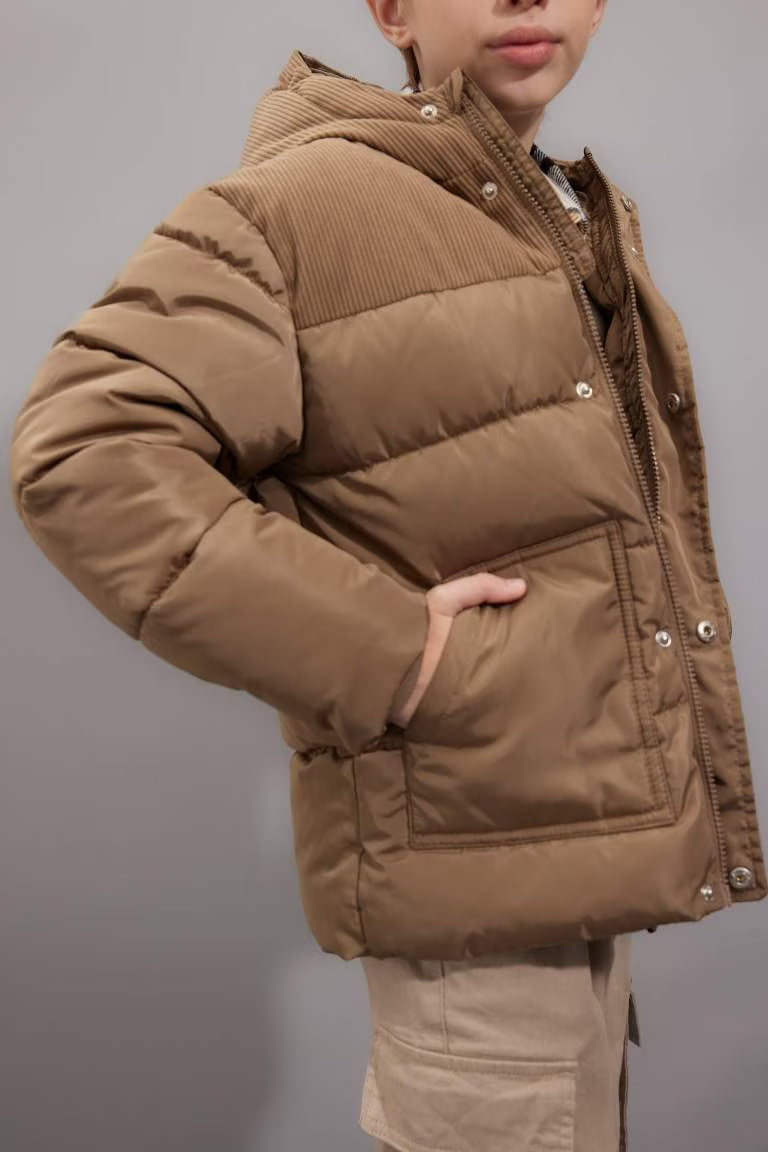 Boy Hooded Water Repellent Puffer Jacket - - Vision