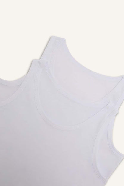 Boy 2 piece Regular Fit Tank Top - - White