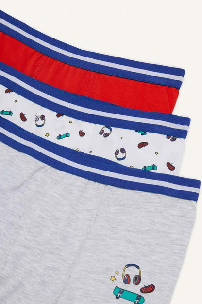 Boy Patterned 3 Piece Boxers - -