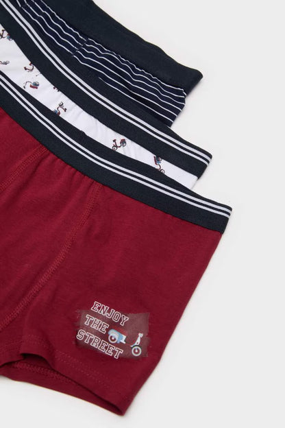 Boy Patterned 3 Piece Boxers - -