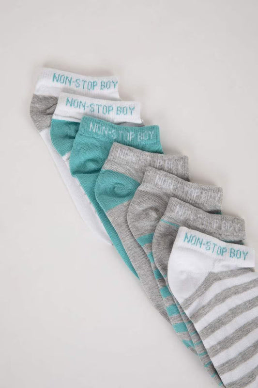 Boy Printed 7 piece Short Socks - -