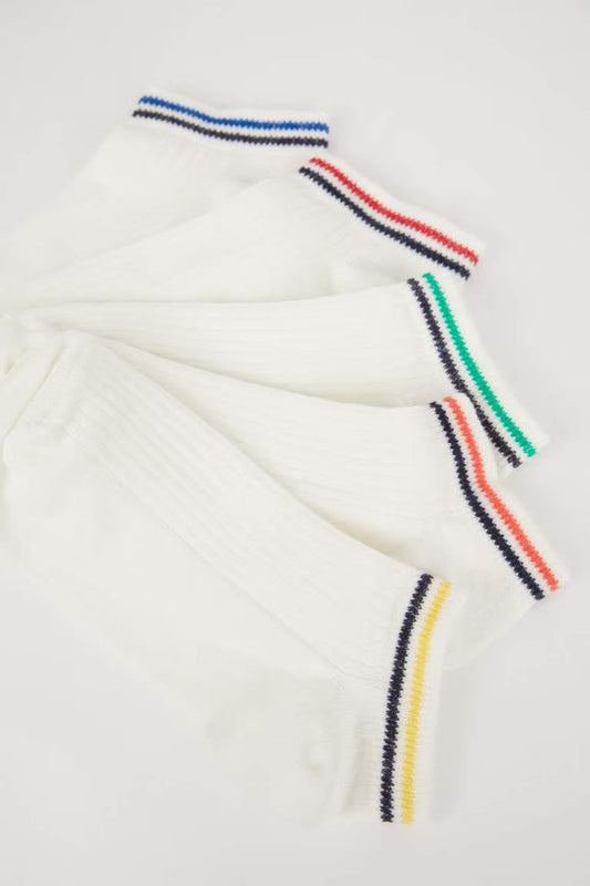 Boy 5 Piece Cotton Booties Socks - -