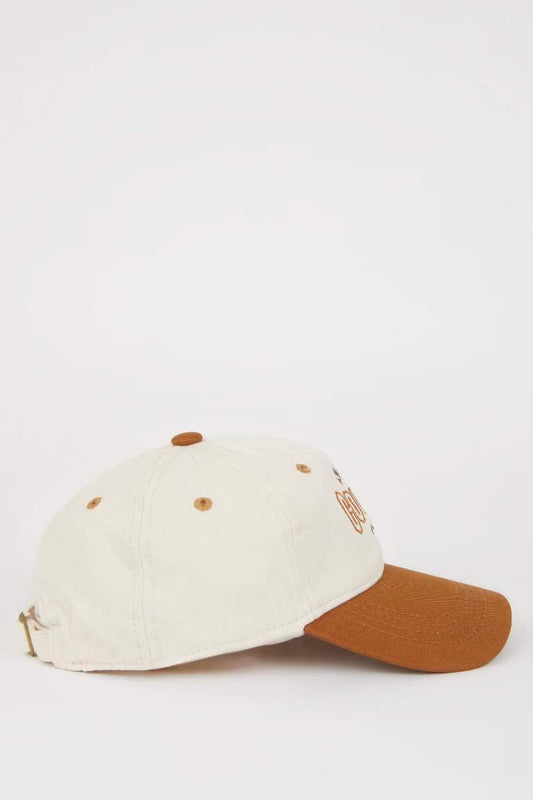 Boy Embroidered Cotton Cap - -