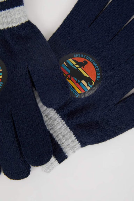 Boy Knitwear Printed Gloves - -