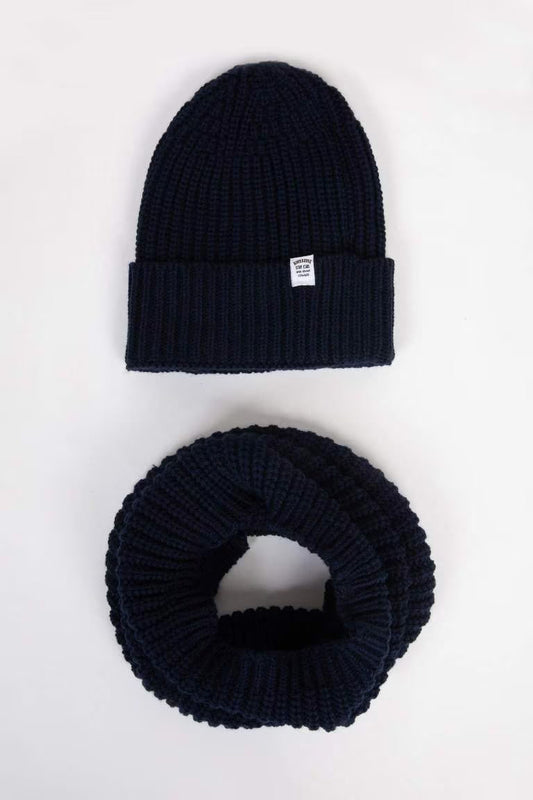 Boy Scarf Beret Set of 2 - - Navy Standard
