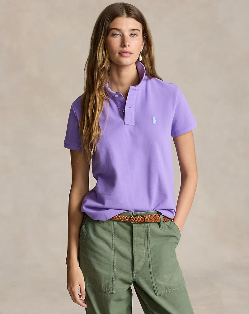 The Iconic Classic Fit Mesh Polo Shirt - - Purple
