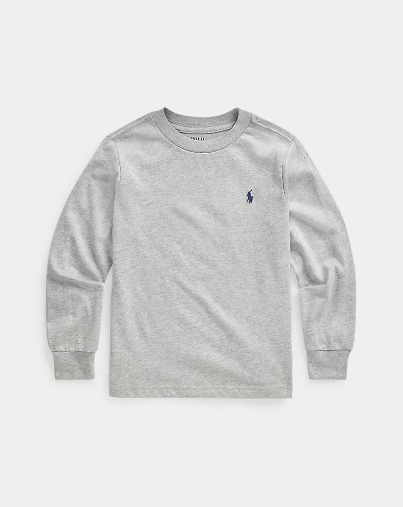 Cotton Jersey Long-Sleeve Tee - - Heather