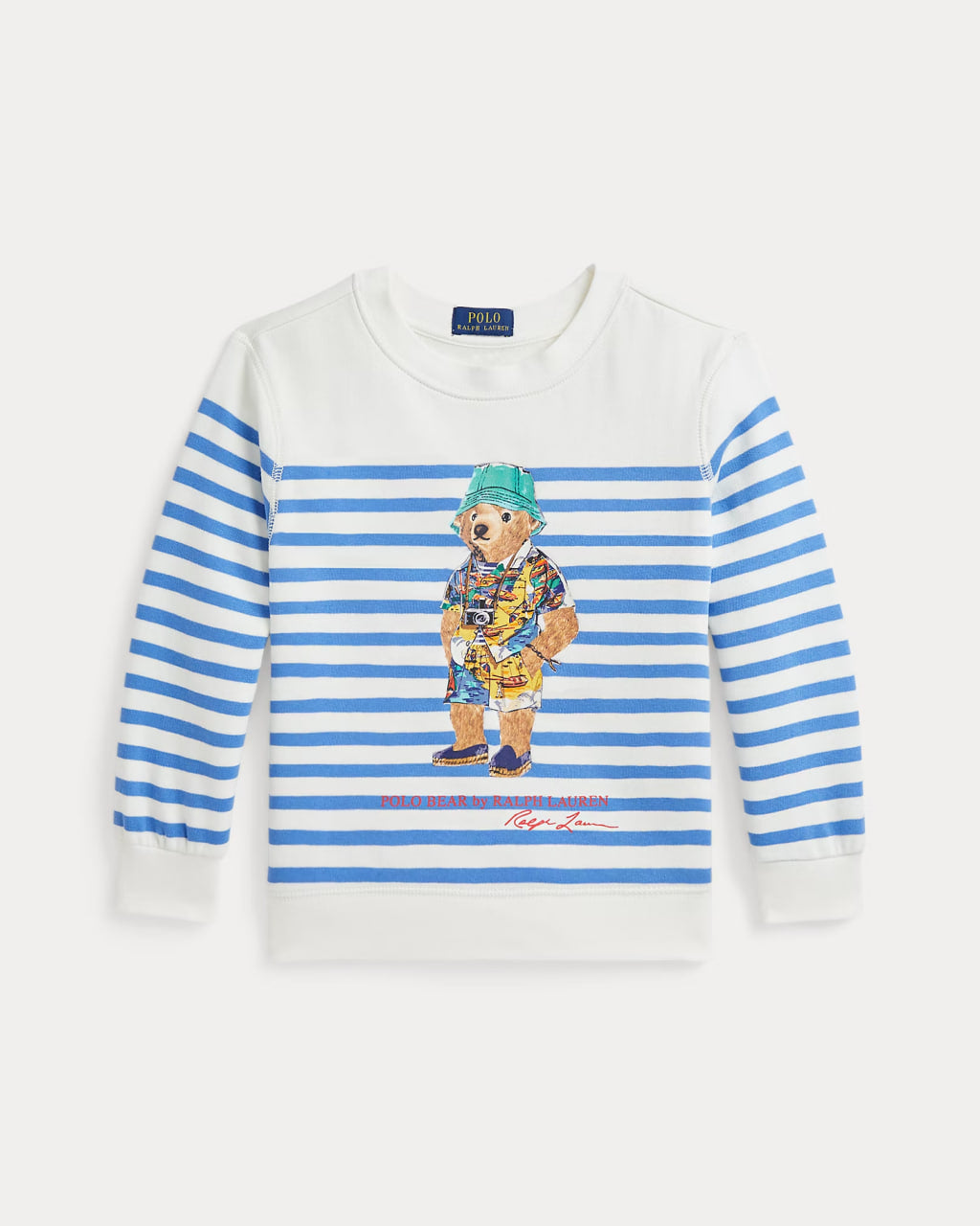 Polo Bear Striped Fleece Sweatshirt - - Striped