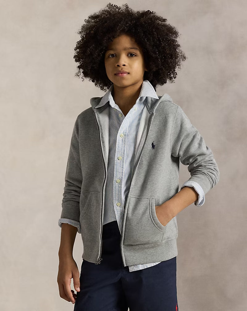 Cotton-Blend Fleece Hoodie - - Heather