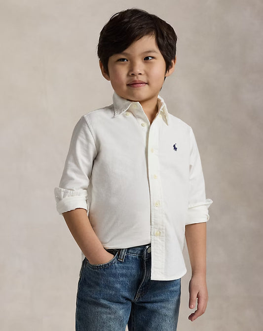 Garment-Dyed Cotton Oxford Shirt 2-6 - - White