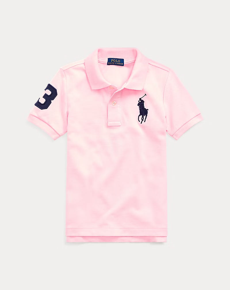 Big Pony Cotton Mesh Polo Shirt 2-7 - - Pink