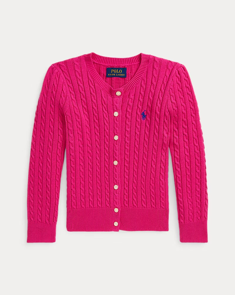 Mini-Cable Cotton Cardigan 2-6 - - Royal pink