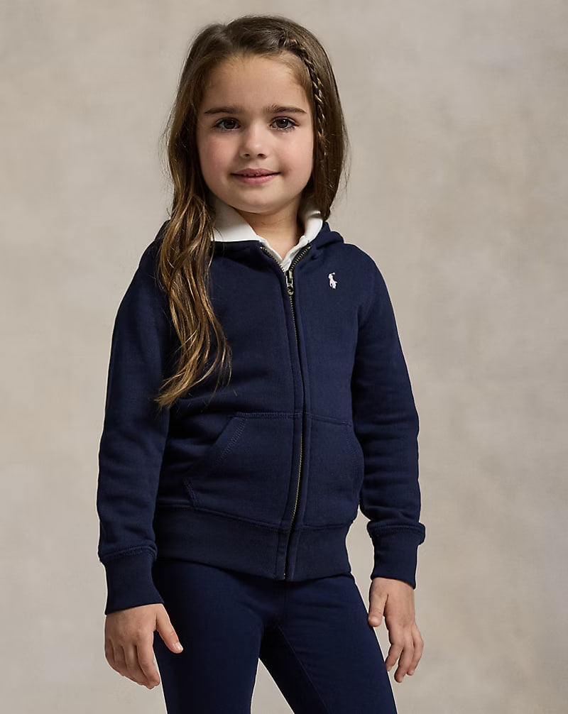 Fleece Full-Zip Hoodie 2-6 - - Navy