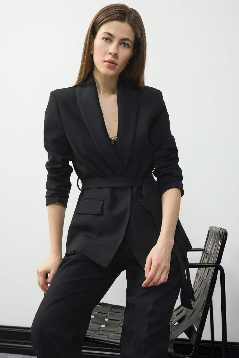 Regular Fit Jacket Collar Blazer - -