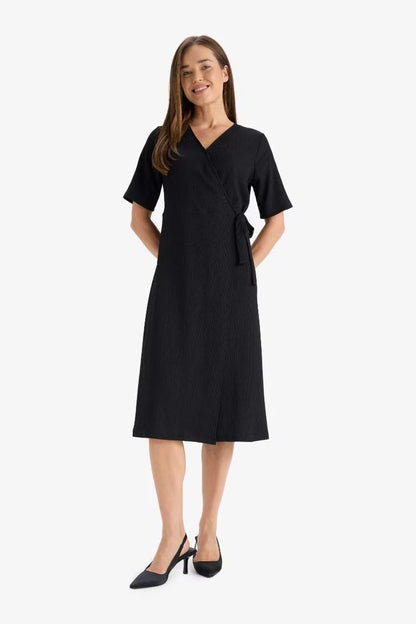 Regular Fit V-Neck Dress - -