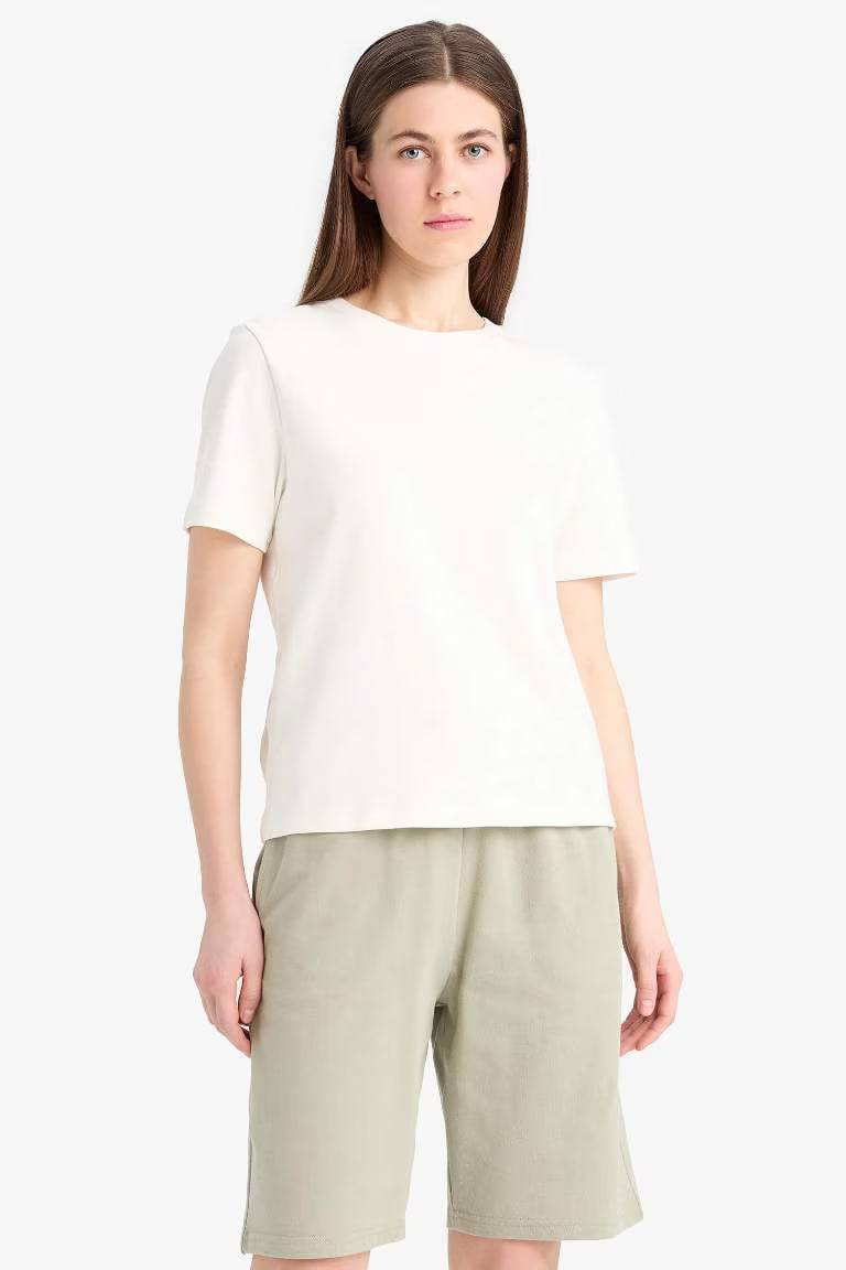 Regular Fit Normal Waist Straight Leg Bermuda Shorts - - Greenstone
