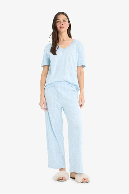 Fall in Love Regular Fit Short Sleeve 2 Piece Set - -