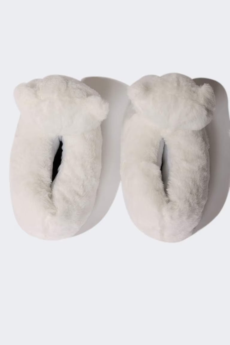 Woman Cat Themed Plush Home Boots - -