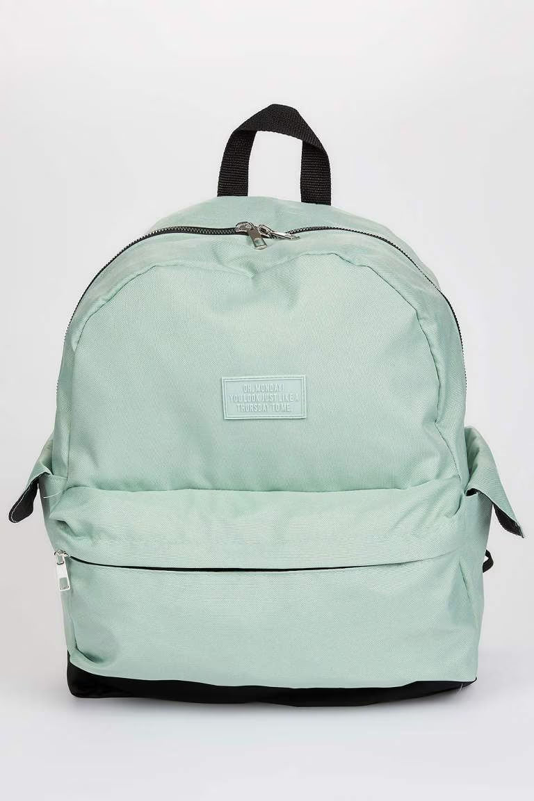 Waterproof Printed Large School Backpack - - mint green