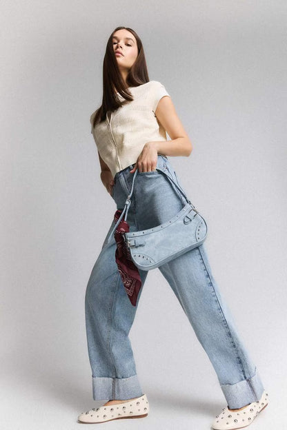 Woman Shoulder Denim Bag - -