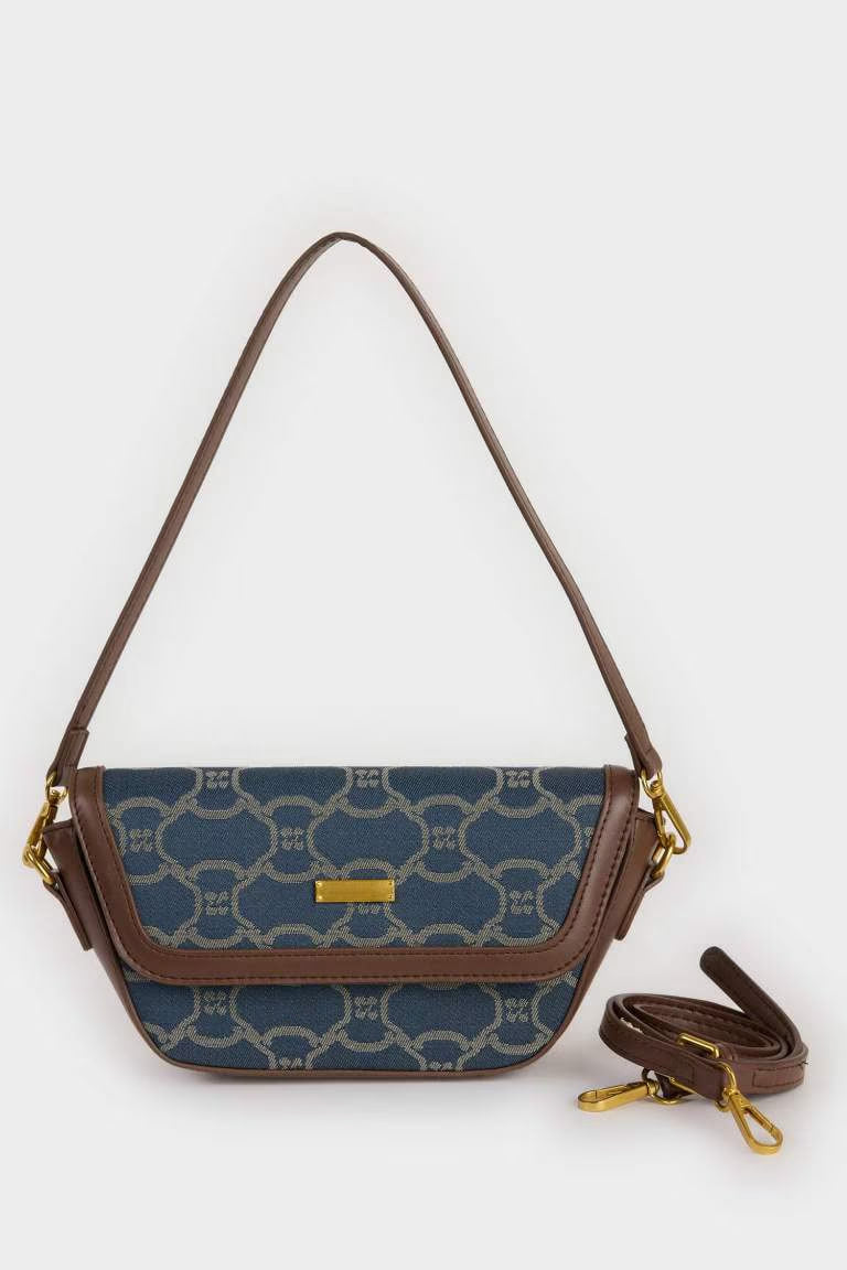 Woman Faux Leather Shoulder Bag - -