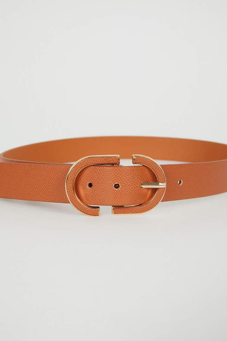 Woman Faux Leather Denim Belt - -