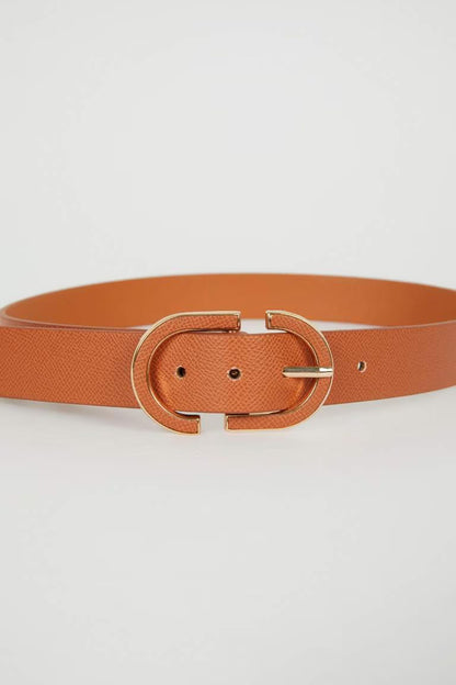 Woman Faux Leather Denim Belt - -