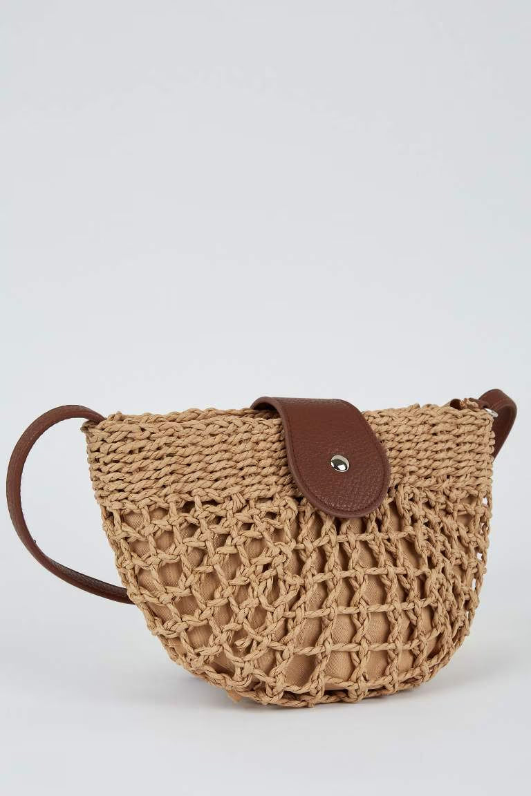 Straw Handle Bag - -