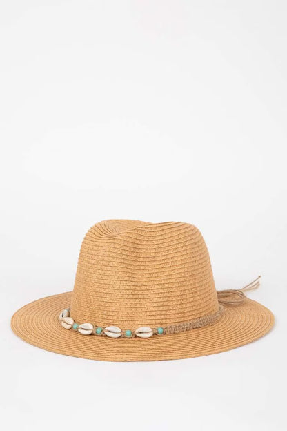 Woman Straw Hat - - Beige