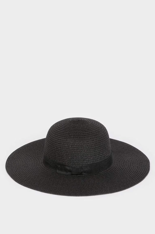 Woman Straw Hat - - Black