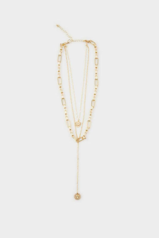 Woman Gold Y Necklace - -