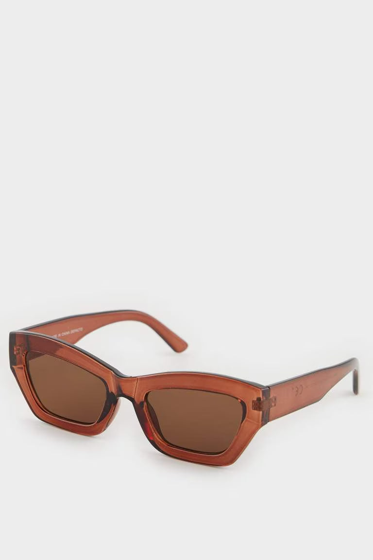 Woman Cat Eye Sunglasses - - Brown
