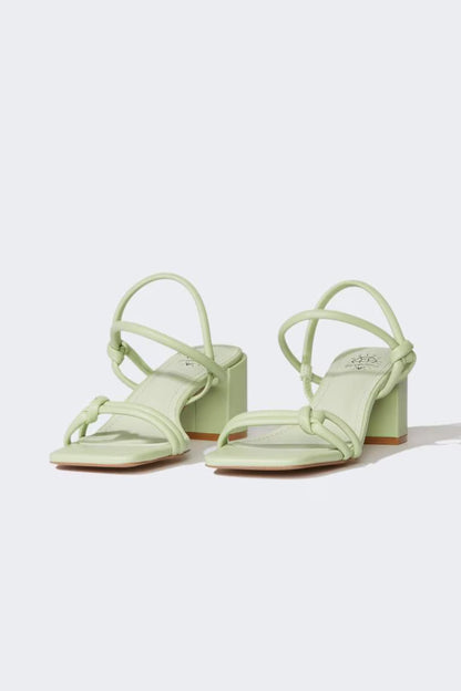 Woman Faux Leather Heeled Sandals - -