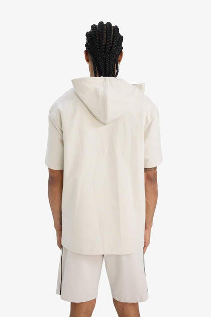 DeFactoFit Standard Fit Hooded Printed Sports T-Shirt - -