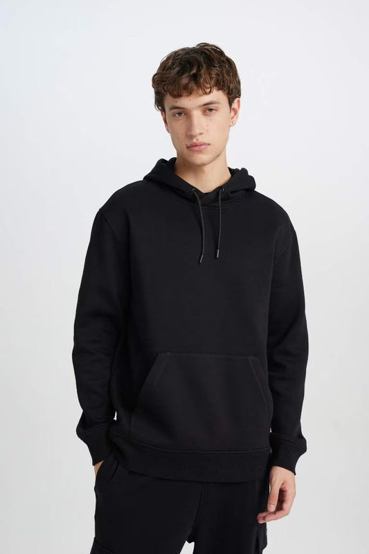 Regular Fit Long Sleeve Sweatshirt - - Black