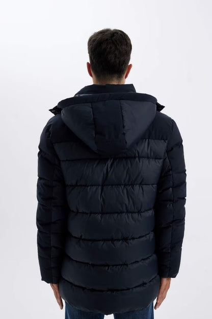 Slim Fit Hooded Half Lined Jacket - -