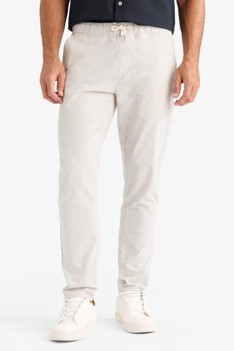 jogger Super Skinny Hem Cotton Trousers - - Heather